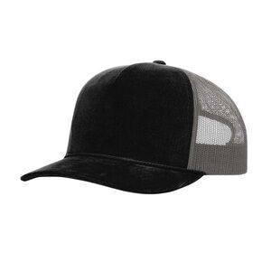 Richardson Outdoor Lifestyle Corduroy Trucker Hat Black/Grey NEW